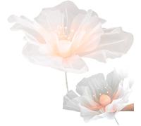CAKEEYUM Giant Flowers 20 Inch Artificial Romantic Large Flowers with 3 Leaves DIY-Friendly Gauze Flower Decorations for Wedding, Backdrop, Photography, Orange Giant Organza