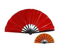 CAKEEYUM Hand Fan 13.4x24.8 Inch Holographic Folding Hand Fans Bulk with Lasers Colors Clap Mechanism for Parties Dance Events & Enthusiasts Gift.