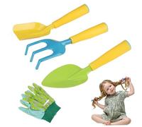 CAKEEYUM Kids Gardening Set 4Pcs/Set Mini Ergonomic Toddler Gardening Portable Vibrant Rounded Corner Educational Kids Tools for Outdoor