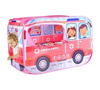 CAKEEYUM Kids Play Tent Pops-Up Vehicle-Shape Kids Play Tent with Door Flip & Top Opening Car Toddler Playhouse with Wire Frame for Girls Boys (Ambulance), Indoor, To