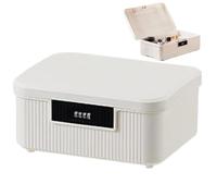 CAKEEYUM Lockable Medicine Box 9l Double Layer Combination Lock Box Heavy Duty Lockable Storage Leakproof Medicine Lock for Kitchen Home School Office White