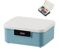 CAKEEYUM Lockable Medicine Box, 9l Double Layer Combination Lock Box, Heavy Duty Lockable Storage, Leakproof Medicine Lock for Kitchen Home School Office, Blue