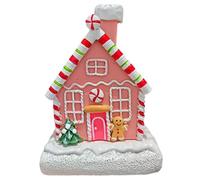 CAKEEYUM Log Cabin Incense Burner Cute Resin Christmas Village Houses with Gingerbread Man Tree Multi-Use Christmas Decorations with Base for Home Office Hotel No Incense Cone Burner, Burne