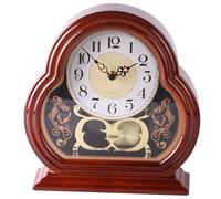 CAKEEYUM Mantel Clocks for Living Room Quiet Mantlepiece Clock Vintage Walnut Wooden Table Clock Battery Powered Mantel with Pendulum Swings for Office Desk Shelf