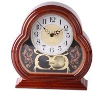 CAKEEYUM Mantel Clocks for Living Room Quiet Mantlepiece Clock Vintage Walnut Wooden Table Clock Battery Powered Mantel with Pendulum Swing for Office Desk Shelf Clocks For Living Room Pendulu