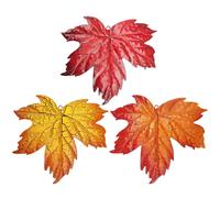 CAKEEYUM Metal Leaf Wall Decor 3PCS 9.5x8.7 Inch Realistic Fall Leaves Decor Hanging Metal Wall Art for Christmas Thanksgiving Holidays