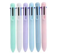 CAKEEYUM Multicolor Pen, 6PCS 6-in-1 Multicolor Ballpoint Pen 0.5mm Fine Point Retractable Multicolored Pens, Colorful Pens for School Office Supplies Students Nurse