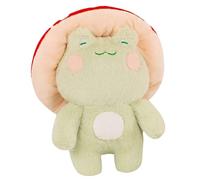 CAKEEYUM Mushroom Frog 16.5in Cute Frog Plush with Red Mushroom Hat Stuffed Animal Super Soft Throw Pillow for Bedroom Decor Kawaii Present, Plush, Pillow, Stuffy, Mus