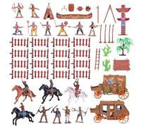 CAKEEYUM Native American Figurines Cowboys Toys Wild West Playset with Detailed Models for Creative Play and Scene Building Native American Figurines, Indian, Cowboys and Indian Toys, Cowboy