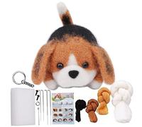 CAKEEYUM Needle Felting Kit, Animals Needle Felting Kits for Beginners, Cute Dog DIY Wool and Needles Set with Instruction for Craft Project