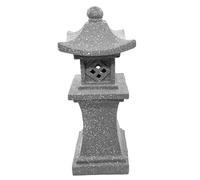 CAKEEYUM Pagoda Lantern 17.3'' Solar Pagoda Waterproof Garden Statue with Solar Light Decorative Garden Light for Zen Landscape, Balcony, Patio Asian Decor gardening