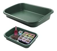 CAKEEYUM Potting Tray 17×12×3in Multi-Purpose Gardening Mat for Repotting and Seed Starting Plastic Plant Tray for Indoor & Outdoor Use Green Potting, Planting Trays, Mat, Repotting, Gard
