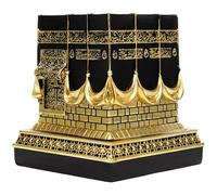 CAKEEYUM Ramadan Decor 5x4 Spiritual Resin Eid Decorations Kaaba Replica Model Islamic Ornament for Ramadan Weddings Housewarming Gold