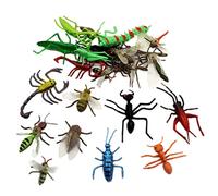 CAKEEYUM Realistic Bugs Toys for Kids 22PCS Realistic Animal Figures Plastic Bugs Toys for Halloween Birthday Party Favors for Kids, Animal Figures, Insect, Insect and for, Pran