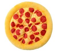 CAKEEYUM Realistic Pizza Dog Toy with Squeaker - Interactive Pizza Plush Toy for Small Dogs & Cats Soft Stuffed Animal for Indoor Play and Teeth Cleaning
