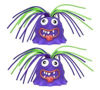 CAKEEYUM Screaming Monster Toy 2Pcs Hair Pulling Stress Relief 6 Sounds Scream Toys for Adults Kids Cute Cartoon Funny Scream Toy Toys, Fatigue Stress Relief, Monster