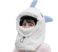 CAKEEYUM Ski Helmet Cover Cute Shark Snowboard Helmet Cover with Drawstring Warm Windproof Hat Scarf for Riding Skiing Climbing Ski, Snowboard, Hood, Hat Scarf, Cov