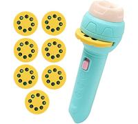 CAKEEYUM Slide Projector Flashlight with 56 Patterns Projector Torch with Animals Fruits Transports for Kids Early Education Learning Toys (3 Years +)