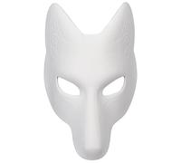CAKEEYUM Therian Mask Halloween Fox Mask Leather Costume DIY Blank Japanese Kabuki Kitsune Halloween Masks for Masquerade Costume Prop Therian, Cat, Fox, Masquerade