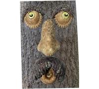 CAKEEYUM Tree Faces 1 Set Funny Old Man Resin Tree Art Luminous Weather-proof Decor Decorations Outdoor for Yard Garden gardening