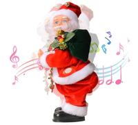 CAKEEYUM Twerking Santa with Music 10x5 Inch Self Standing Dancing Santa Holding Bag Battery Powered Funny Toys for Adults Children Twerking, Dancing, Christmas Decorations, Toys