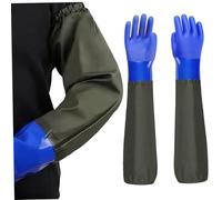 CAKEEYUM Waterproof Work Gloves 28 Inch Non Slip Heavy Duty Long Gloves with Elastic Band for Pond Cleaning Gardening