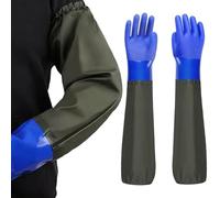 CAKEEYUM Waterproof Work Gloves, 28 Inch Non Slip Heavy Duty Long Gloves with Elastic Band for Pond Cleaning, Gardening Waterproof, Work, Long, Garden, Gar