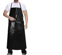 cakefly Black Waterproof Aprons with Pocket for Men Women 40" PVC Heavy Duty Work Aprons Chemical Acid Stain Oil Resistant Apron Chef Aprons Apron for Home Kitchen,Gardening,Barbecue,Dishwashing (2)