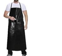 cakefly Black Waterproof Aprons with Pocket for Men Women 40" PVC Heavy Duty Work Aprons Chemical Acid Stain Oil Resistant Apron Chef Aprons Apron for Home Kitchen,Gardening,Barbecue,Dishwashing