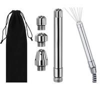 cakefly Shower Enema Douche Kit - 3 Aluminum Handheld Shower Heads, Portable Cleaning System for Men & Women with Velvet Carry Bag