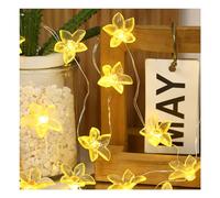 CAKERS Flower Decor String Lights|Creative Christmas Petal-Shaped Copper Wire Fairy Lights|LED Floral Plant Design Ambient Light for Party Bedroom Patio,Yellow Flowers,5m(16.4ft)-50LED-Solar