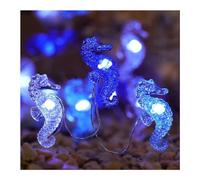 CAKERS Ocean Series Creative Seahorse Decor Lamp|8 Modes Silver Wire String Lights with Remote|Cold White 40LED Fairy Lights for Wedding Birthday Party,USB,4m(13.1ft)