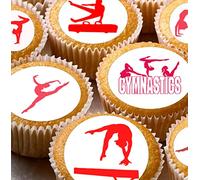 cakes 24 edible PRE CUT Gymnastics style kids childrens party decorations Wafer Paper Cupcake Fairy Cake Toppers, Multi