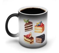 Cakes Chocolate Cute Color Changing Mug Ceramic Heat Sensitive Mugs Magic Coffee Cup with Handle 12 Oz