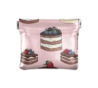 Cakes Pattern Squeeze Coin Purse Pouch Change Holder PU Leather Mini Wallet Coin Pocket for Women Girls Men