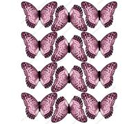 Cakeshop 12 x PRE-CUT Light Pink Edible Butterfly Cake Toppers