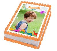 Cakeshop 6 x 9" (155 x 232mm) Portrait Rectangle Dinosaur Photo Upload Custom Personalised Edible Photo Cake Toppers Decorations - Precut Premium Icing Paper