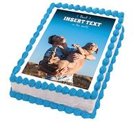 Cakeshop 6 x 9" (155 x 232mm) Portrait Rectangle Happy Birthday Celebration Photo Upload Custom Personalised Edible Photo Cake Toppers Decorations - Precut Premium Icing Paper