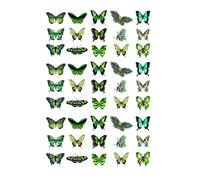 Cakeshop Basics 45 x Green Butterflies Edible Cake Toppers