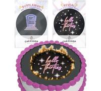 Cakeshop Burn Away Cake Edible Topper Pack | 1 x Icing sheet & 1 x Wafer Sheet | Goodbye Hello Gravestone All Ages & Occasions | Personalise With Your Custom Ages | Multiple Shapes & Sizes to Choose