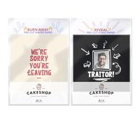 Cakeshop Funny You're Leaving Traitor Theme Edible Burn Away Edible Cake Topper Pack | 1 x Icing sheet & 1 x Wafer Sheet | Personalise With Your Custom Image & Text | Multiple Shapes & Sizes