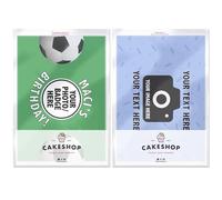 Cakeshop Green Football Team Theme Birthday Edible Burn Away Edible Cake Topper Pack | 1 x Icing sheet & 1 x Wafer Sheet | Personalise With Your Custom Image and Text | Multiple Shapes & Sizes