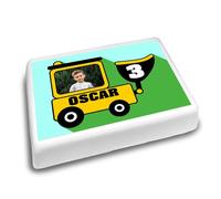 Cakeshop Landscape Personalised Edible Cake Topper Construction Digger Theme | Custom Image & Text | For Birthdays & Celebrations | Multiple Shapes & Sizes | Icing & Wafer Paper Options
