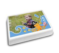 Cakeshop Landscape Personalised Edible Cake Topper Pirate Animal Octopus | Custom Image & Text | For Birthdays & Celebrations | Multiple Shapes & Sizes | Icing & Wafer Paper Options