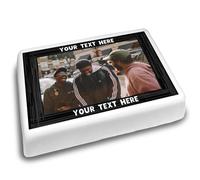 Cakeshop Landscape Personalised Edible Cake Topper With Black Border & Text | Custom Image & Text | For Birthdays & Celebrations | Multiple Shapes & Sizes | Icing & Wafer Paper Options