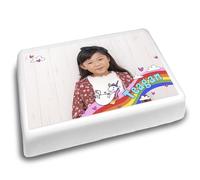 Cakeshop Landscape Personalised Edible Cake Topper With Unicorn & Rainbow | Personalise Custom Image & Name | For Birthdays & Celebrations | Multiple Shapes & Sizes | Icing & Wafer Paper Options