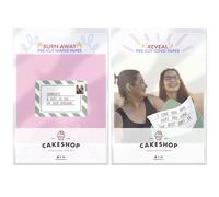 Cakeshop Letter Style Edible Burn Away Edible Cake Topper Pack | 1 x Icing sheet & 1 x Wafer Sheet | Personalise With Your Custom Image & Text | Multiple Shapes & Sizes