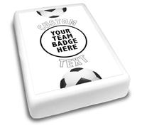 Cakeshop Portrait Personalised Edible Cake Topper With White Football Border | Personalise Custom Image & Name | For Birthdays & Celebrations | Multiple Shapes & Sizes | Icing & Wafer Paper Options