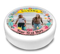 Cakeshop Round Personalised Edible Cake Topper With Pretty Colourful Flower Border | Custom Image & Text | For Birthdays & Celebrations | Multiple Shapes & Sizes | Icing & Wafer Paper Options