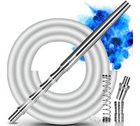Cakety High Quality Shisha Hose Set with Mouthpiece + Hose Adapter with M16 Thread + End Piece with 18/8 Cut + Kink Protection Spring Shisha Accessories Universal for All Water Pipes - H04 Silver
